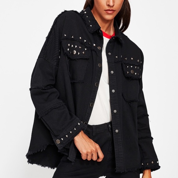 studded denim jacket zara